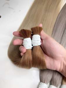 Extensiones de Cabello Humano 100% Natural, Color Castaño Claro, Cabello Liso y Sedoso de Vietnam para Trenzas, Sin Trama - Product Image 1