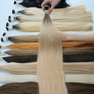 100% naturel Remy Blonde Extensions de cheveux humains Double extrémités dessinées en vrac prix de gros pas synthétique-fabriqué au Vietnam - Product Image 3