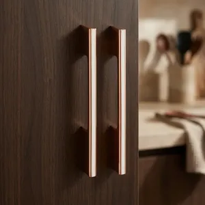 KELLTON Midcentury Modern Square Metal Furniture Handles <b>Drawer</b> <b>Pulls</b> for Kitchen Cabinets Wardrobes 8" 10" Durable Anti-Rust - Product Image 2