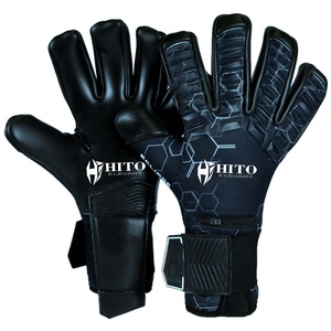 Gants de gardien de but de football à nouvelle conception, avec impression en silicone sur le dos et contact en Letax sur la paume avant, sangle élastique intégrée, vente chaude - Product Image 5