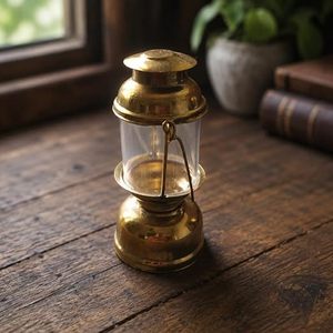 Vintage Brass Lantern <b>Lamp</b> Showpiece for Home Decor Antique Decorative <b>Table</b> Lantern Rustic Hanging Lantern Gift - Product Image 4