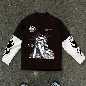 T-shirt à manches longues pour homme, printemps-automne 2026, mode décontractée, imprimé 3D, coton confortable - Product Image 1