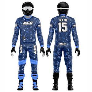 Traje de Motociclismo para Hombre de Excelente Calidad, 100% Poliéster, Nuevo Diseño Vintage, Impresión por Sublimación, Jersey y Pantalón para Carreras MX - Product Image 1