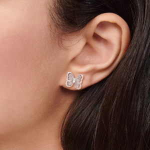 Butterfly Stud <b>Earrings</b> 925 <b>Silver</b> Marquise Diamond Women's Luxury Fine Jewelry <b>Wedding</b> <b>Earrings</b> - Product Image 3