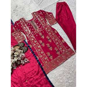 Conjuntos de diseñador para mujer, ropa de fiesta con traje de organza Pent y Dupatta - Product Image 1