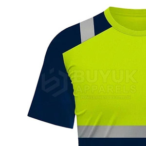 T-shirt de sécurité haute visibilité à manches courtes, séchage rapide, pour travaux routiers, t-shirt de sécurité réfléchissant à manches courtes haute visibilité - Product Image 6
