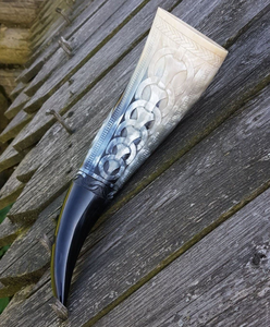 Chope à bière artisanale en corne de buffle, style animalier médiéval, écologique, avec support en bois, personnalisable, OEM, vente en gros - Product Image 4
