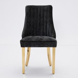 Sedie da Pranzo in Tessuto Rayon con Rivestimento in Ciniglia, Comode Sedie Imbottite per Cucina e Sala da Pranzo - Product Image 2