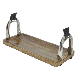 Plateaux en bois écologiques pour servir les aliments, plateaux décoratifs avec poignée en forme d'étrier de cheval, dernier modèle de plateau de service, fournitures pour restaurants - Product Image 1