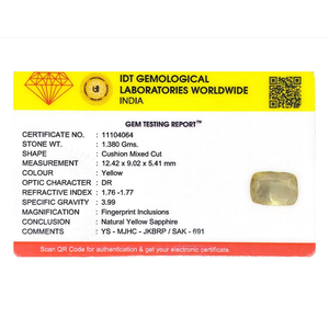 Loose 6.9 Carat Yellow Sapphire Gemstone for Fine Jewelry - Product Image 4