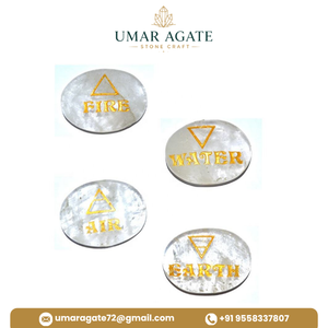 Cristal Natural, Elementos de Reiki, Ágata Grabada con 4 Símbolos de Arcángel, Juego de Piedras Redondas de Reiki para Sanación y Creación de Redes de Reiki - Product Image 4