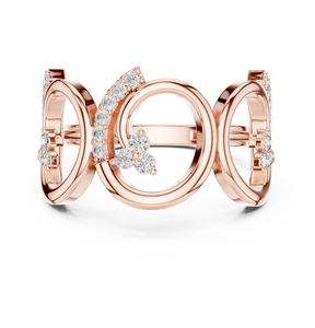 Anillo de Compromiso y Boda de Oro Rosa con Diamante Cultivado en Laboratorio, Banda Abierta, Halo Floral, Joyería Nupcial de Lujo, Regalo para Mujer - Product Image 4