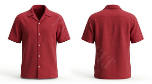 Chemise décontractée tendance à manches courtes pour homme, coupe ajustée, en mélange de lin léger, style boutonné, idéale pour l'été - Product Image 5