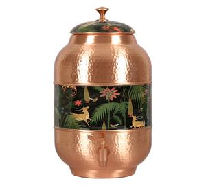 เครื่องจ่ายน้ำทองแดงพิมพ์ลายและทำจากทองแดงสองโทนสีไม่เหมือนใครสำหรับบ้านโรงแรมและร้านอาหารภาชนะดื่มที่มีประโยชน์ต่อสุขภาพ - Product Image 1