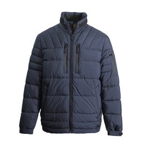 Blouson matelassé pour homme avec impression de logo personnalisé, couleur contrastée, manteau d'hiver rembourré, vêtements de rue décontractés pour homme - Product Image 1