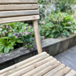 Banc en bambou fait main écologique - Chaise longue pliante en lattes de bambou naturel pour jardin extérieur, terrasse - Product Image 2