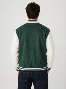 Premium Quality Leather & Wool Varsity <b>Jacket</b> Waterproof Windproof V-Neck Baseball Style Autumn <b>Men's</b> Clothing Sale - Product Image 3