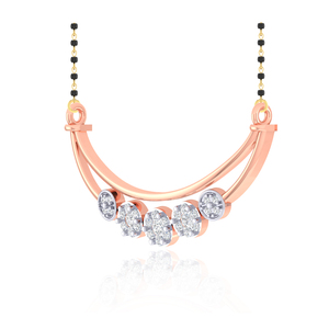 Collier Mangalsutra classique pour femme GLEAMORA ENTERPRISE plaqué or rose 18 carats avec diamant de laboratoire certifié IGI - Product Image 2