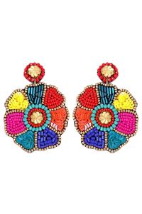 Fashion Jewelry butterfly design Seed Bead Embroidered Earrings Handmade Multi Color Earrings for Women and <b>Girls</b> from India - Product Image 5