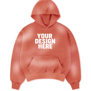Sweat-shirt à capuche unisexe surdimensionné, couleur unie, poche imprimée sur le devant, décontracté, en molleton bouclette, manches classiques, coupe ajustée - Product Image 1