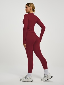 Ensemble de vêtements de sport pour femmes Atlaset, trois pièces, leggings taille haute, soutien-gorge de sport, veste, couleur personnalisée, OEM ODM Factory - Product Image 2