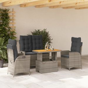 Conjunto de comedor para jardín en gris y marrón - Product Image 1
