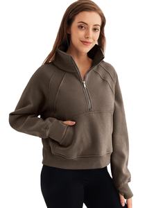 High Quality Winter Custom Unisex Half <b>Zipper</b> <b>Hoodies</b> <b>Women</b> Lined Hooded Waterproof Breathable Training Wear Wholesale - Product Image 4