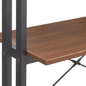 Étagère à livres autoportante européenne à 4 niveaux en bois, finition noyer, taille moyenne pour adultes - Product Image 2