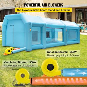 Cabina di Verniciatura Gonfiabile Portatile 28x15x10ft con Illuminazione LED per Verniciatura Auto, Versione Migliorata con 2 Ventilatori e Sistema di Filtraggio dell'Aria - Product Image 6