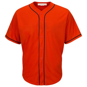Maillot de baseball à manches courtes imprimé par transfert thermique personnalisé, uniforme d'équipe OEM, respirant, séchage rapide, UPF 50, vêtements de sport en polyester - Product Image 1