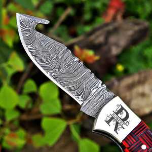 Couteau de poche pliant OEM personnalisé en acier Damas, lame à pointe clip (0,5 mm), manche en bois mosaïque, pour la chasse, EDC, qualité industrielle - Product Image 6
