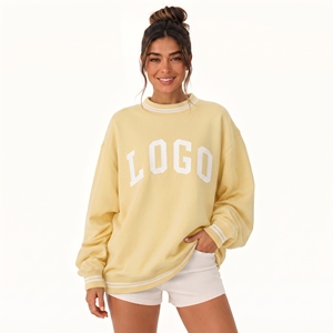 Sudaderas de Cuello Alto para Mujer, de Alta Calidad, 100% Algodón, Talla Grande, 340 g/m², Hombros Caídos, Manga Larga, Personalizables con su Logotipo, Ropa de Otoño - Product Image 1