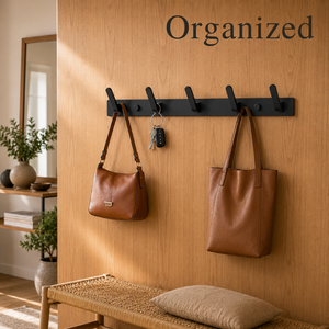 Metal Wall Mount <b>Hook</b> Rack 5 <b>Hooks</b> Heavy Duty Minimalist Coat Clothes Jacket Towel Bag Holder Wall Mounted Storage Organizer - Product Image 4