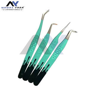 Ensemble de pinces à cils avec logo personnalisé et embouts en fibre, parfait pour les extensions de cils professionnelles, lot de 4 pièces - Product Image 4