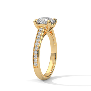 แหวนเพชรทองคำ 14K เพชรเพาะเลี้ยงในห้องปฏิบัติการ แหวนทองคำแท้ 18K สำหรับผู้หญิง สไตล์คลาสสิก รับรองโดย IGI แหวนหมั้น แหวนครบรอบ - Product Image 5