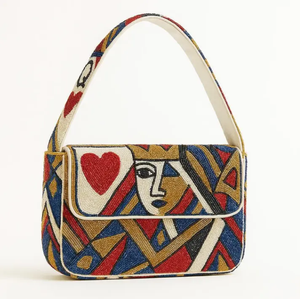 Bolso de Hombro Azul de Pana con Patrón de Gato Durmiente Bordado, Correa Única, Cierre Magnético, Bolso de Moda para Mujer - Product Image 2