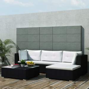 Ensemble de salon noir pour jardin, pour la détente en plein air - Product Image 1
