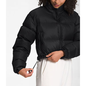 Manteau d'hiver matelassé imperméable personnalisé pour femme avec fermeture éclair et bordure en fourrure, en tissu mémoire épais, pour la mode urbaine, vente en gros OEM - Product Image 5