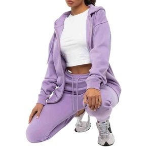 Service OEM Haute Qualité Gym Porter Survêtement Fabricant Femmes Ensemble Pantalon Deux Pièces Conception Polaire Lourde Surdimensionnée 2026 - Product Image 1