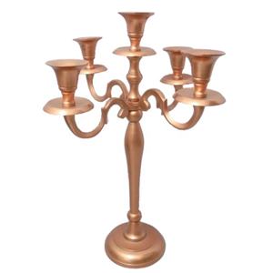 Decoración de boda de alta calidad, 5 brazos, lavado gris, Metal, aluminio, diseñador de lujo, portavelas de estilo moderno - Product Image 4