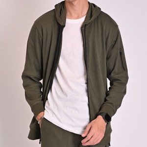 Sudadera con capucha para hombre, con cremallera, de color sólido, manga larga, informal. - Product Image 5