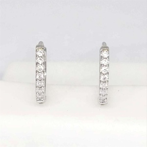 ต่างหูห่วงเงินแท้ 925 ชุบโรเดียม ประดับเพชรคิวบิกเซอร์โคเนีย ดีไซน์ทันสมัย ของขวัญสำหรับทุกเพศ กำลังขายดี - Product Image 6