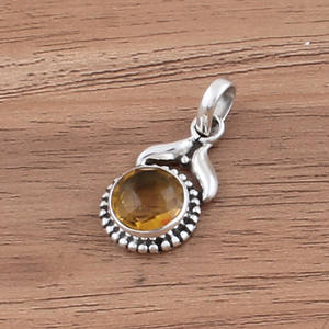 Colgante de Citrino Natural Chapado en Platino Vintage al por Mayor, Dije de Piedra Preciosa Amarilla de Plata de Ley 925, Precio al por Mayor del Fabricante - Product Image 6
