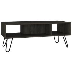 Tavolino da caffè Minnesota a due ripiani con finitura espresso e stile carbonio - Product Image 3