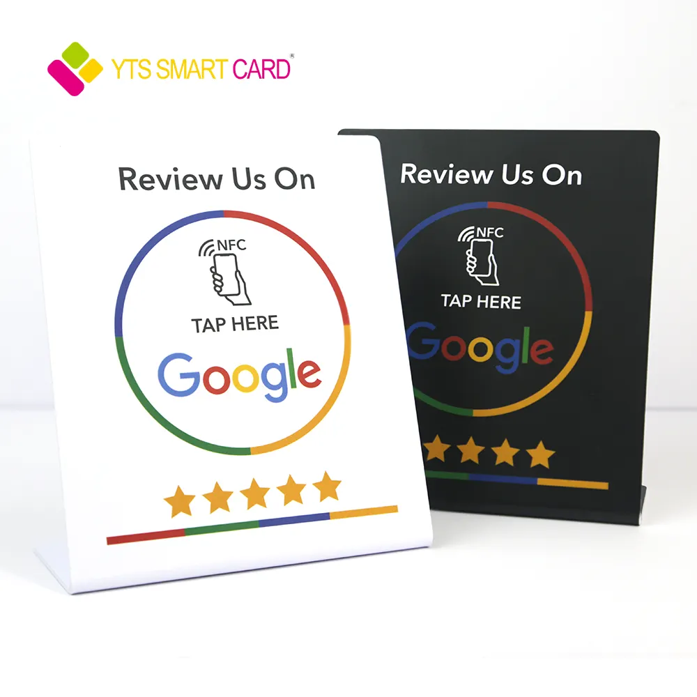 YTS Высококачественная индивидуальная программируемая QR-код социальные медиа пластиковый платный обзор nfc стенд google play Подарочная визитная карточка