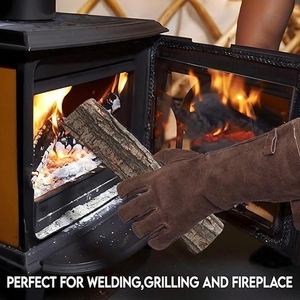 Guantes de Seguridad de Cuero Vacuno Reforzado, para Trabajo Pesado, Industria, Bomberos, Barbacoa, Protección de Manos, Uso General - Product Image 6