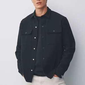 High Quality Customizable <b>Men</b> Shackets Trench Coat Stylish Comfortable Eco-Friendly Breathable 100% Cotton Canvas Fabric Daily - Product Image 1