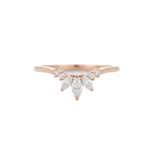 Def Color VS VVS Marquise & round Lab แหวนเพชร14K 18K แข็งทอง Minimalist แต่งงาน STACKABLE แหวนหมั้น - Product Image 4