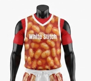 Camiseta sin mangas de baloncesto para mujer White Stitch con estampado de frijoles bacon, top transpirable de licra/nailon de 220 g, cuello redondo - Product Image 2