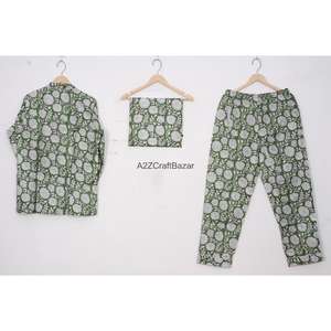 Ensemble de pyjama long de luxe à imprimé floral romantique en coton 100 %, tenue de nuit d'hiver à manches longues et pantalon, ensemble de vêtements de détente - Product Image 4